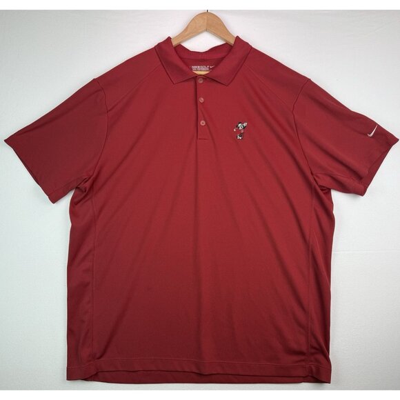 NIKE Golf Disney Parks Mickey Mouse Performance Polo Shirt Red Embroidered  XXL - Picture 2 of 10